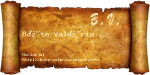 Büte Valéria névjegykártya